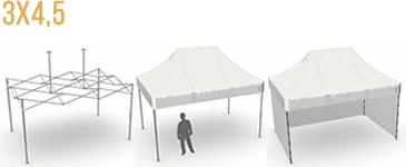 Carpa plegable rectangular de 3x4,5m