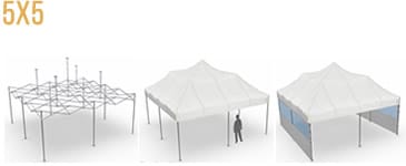 Carpa plegable cuadrada Classic de 5x5m